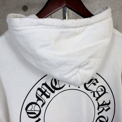 CHROME HEARTS Floral Cross Horseshoe Hoodie White Size XL