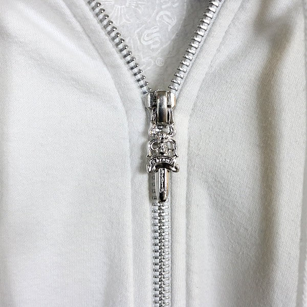 CHROME HEARTS Floral Cross Horseshoe Hoodie White Size XL