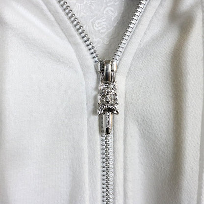CHROME HEARTS Floral Cross Horseshoe Hoodie White Size XL