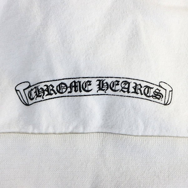 CHROME HEARTS Floral Cross Horseshoe Hoodie White Size XL