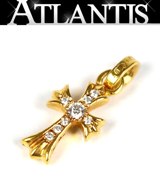 CHROME HEARTS 22K Baby Fat Cross Charm Gold Size ONE SIZE