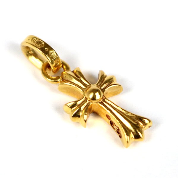 CHROME HEARTS 22K Baby Fat Cross Charm Gold Size ONE SIZE