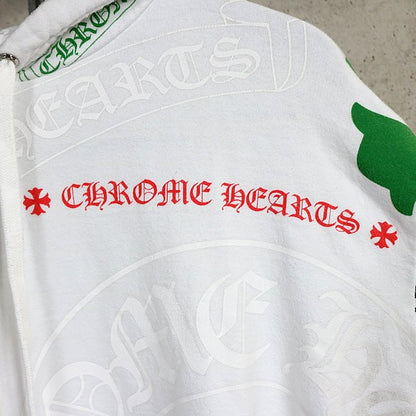 CHROME HEARTS Stencil Print Pullover Hoodie White Size M