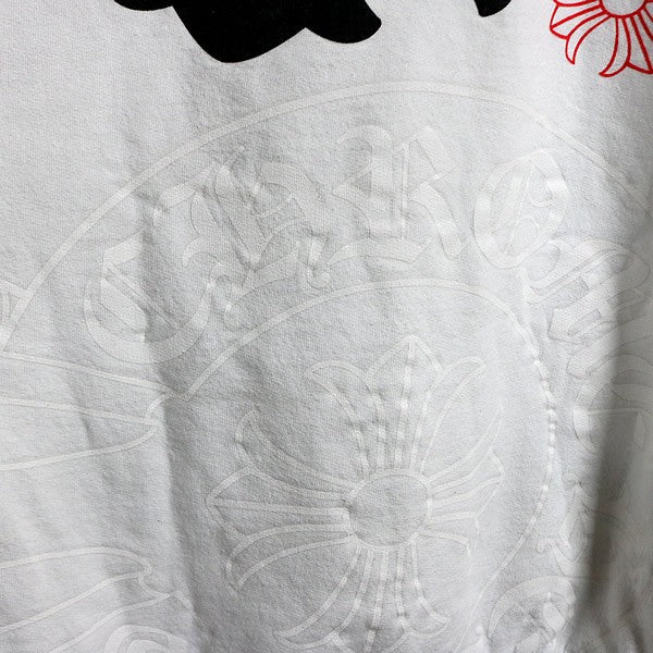 CHROME HEARTS Stencil Print Pullover Hoodie White Size M