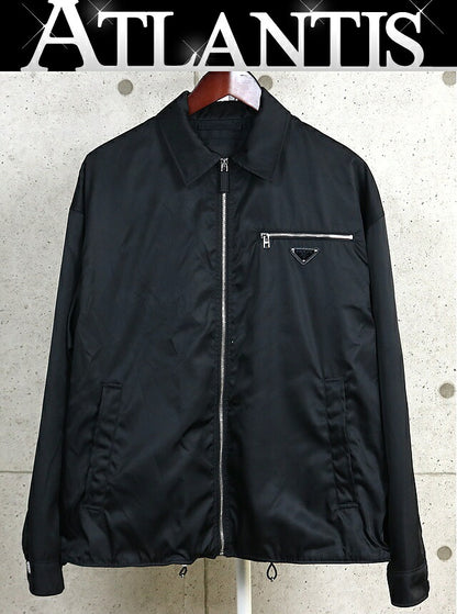PRADA Triangle Plate Nylon Zip Jacket Black Size S