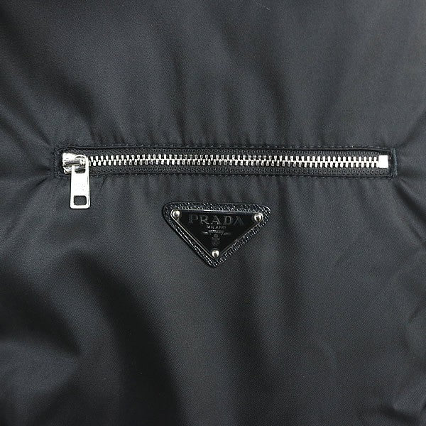 PRADA Triangle Plate Nylon Zip Jacket Black Size S
