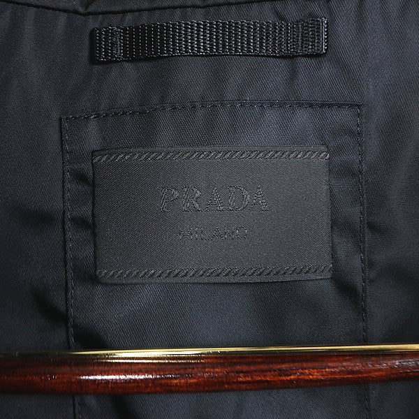 PRADA Triangle Plate Nylon Zip Jacket Black Size S