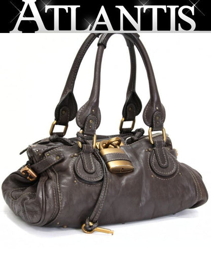 Chloe Paddington Leather Handbag Dark Brown Size ONE SIZE