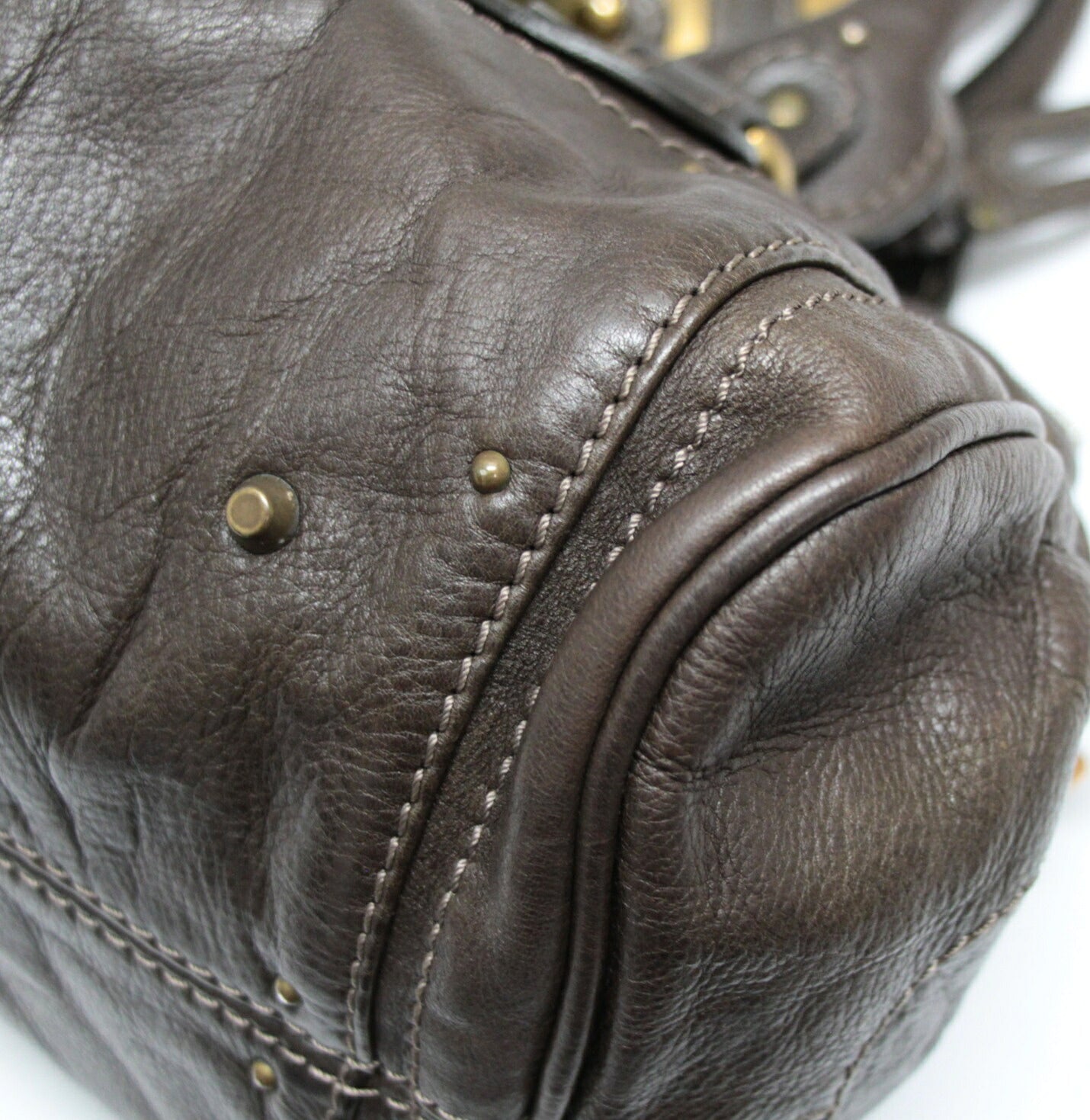 Chloe Paddington Leather Handbag Dark Brown Size ONE SIZE