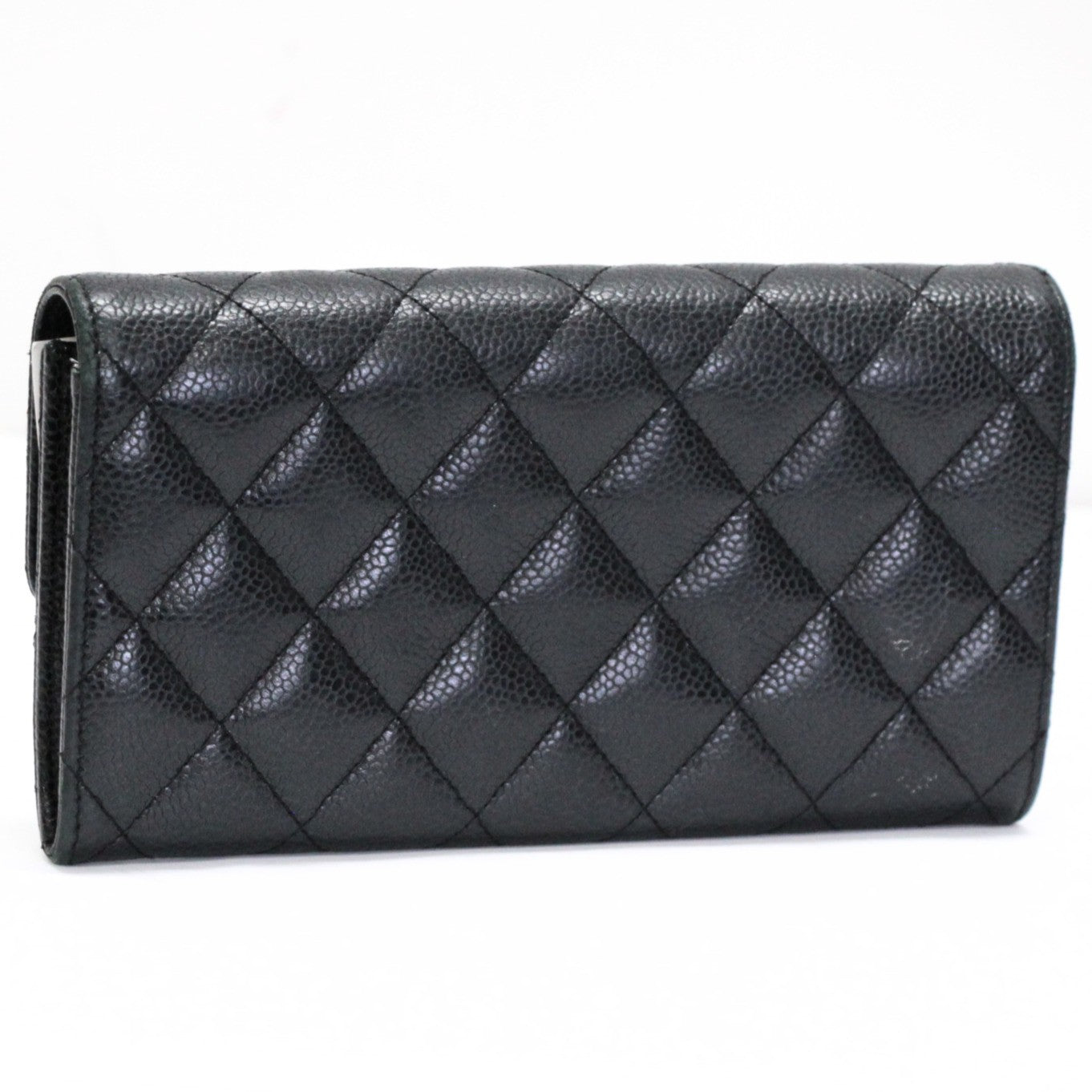 CHANEL Matelasse Caviar Skin Wallet Black Size ONE SIZE