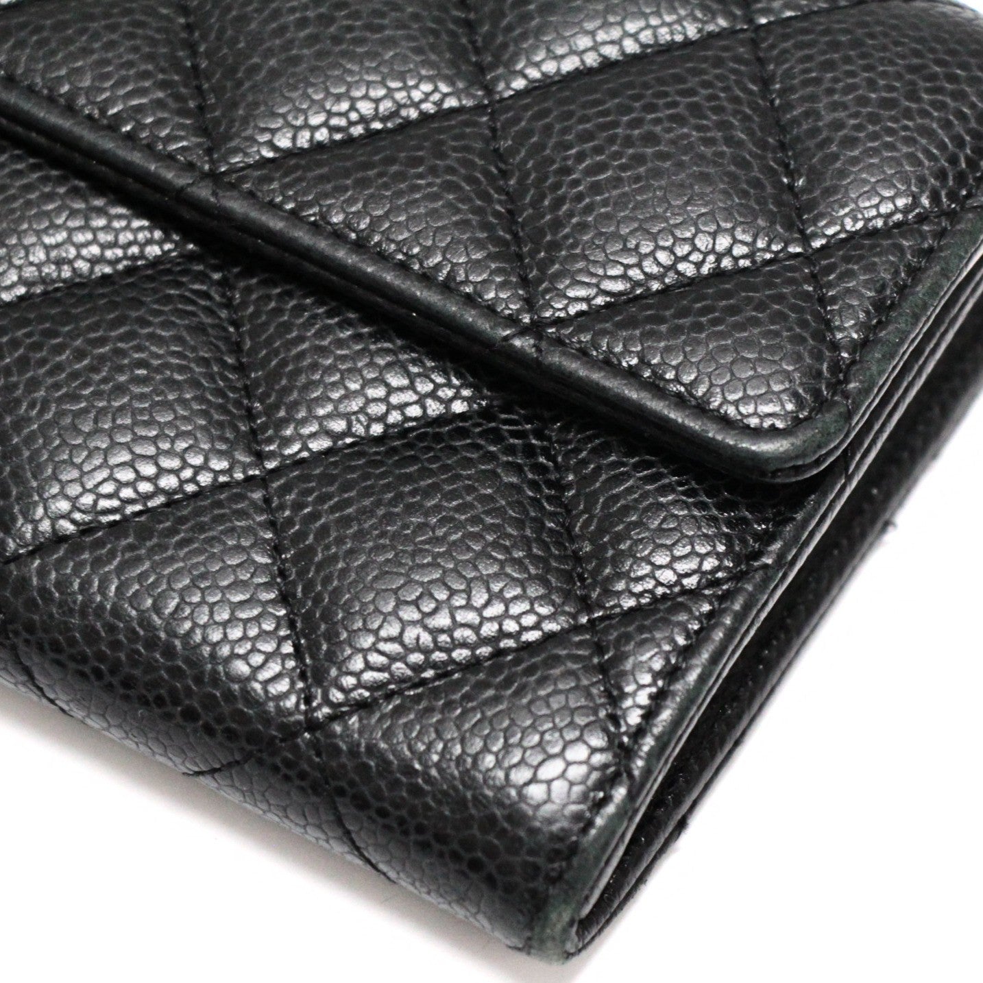 CHANEL Matelasse Caviar Skin Wallet Black Size ONE SIZE