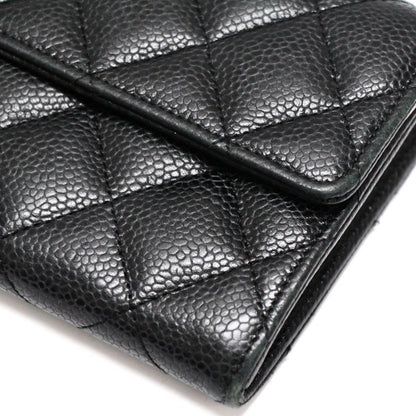 CHANEL Matelasse Caviar Skin Wallet Black Size ONE SIZE
