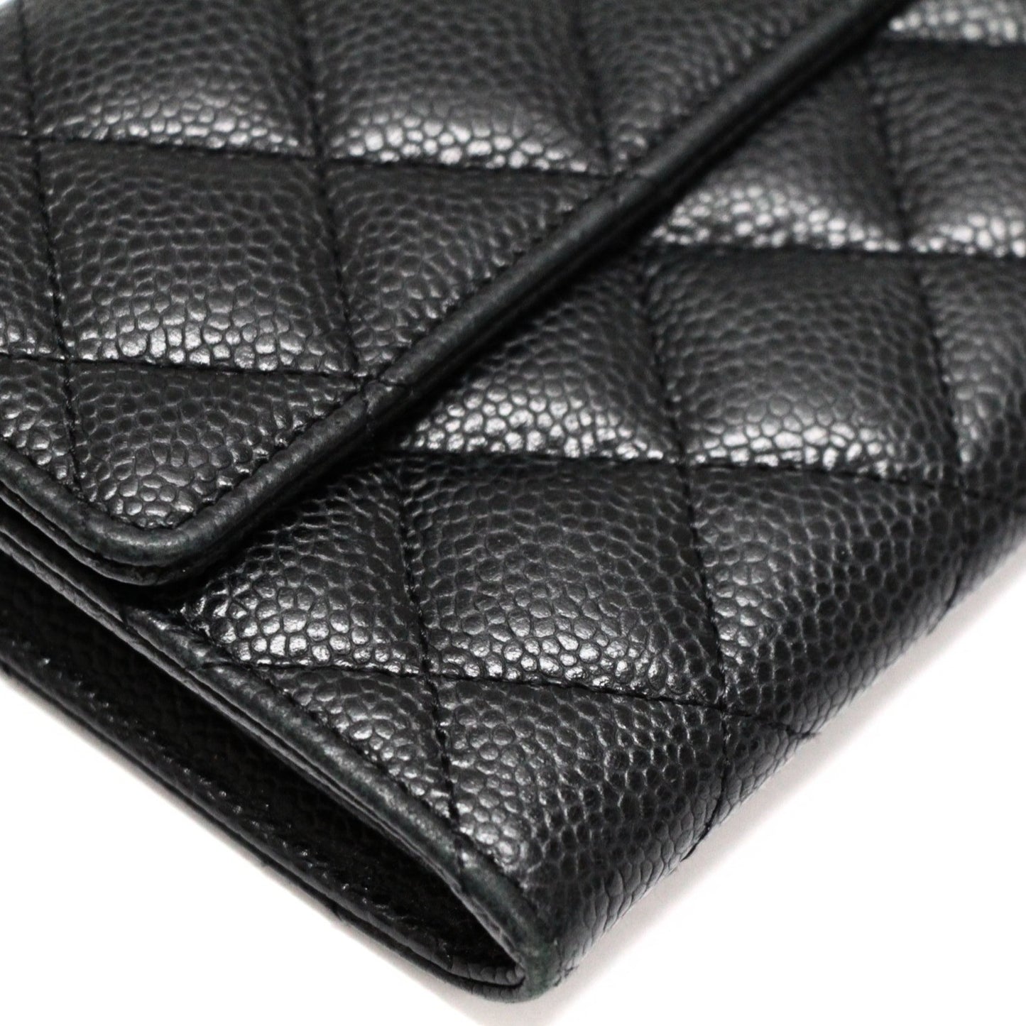 CHANEL Matelasse Caviar Skin Wallet Black Size ONE SIZE