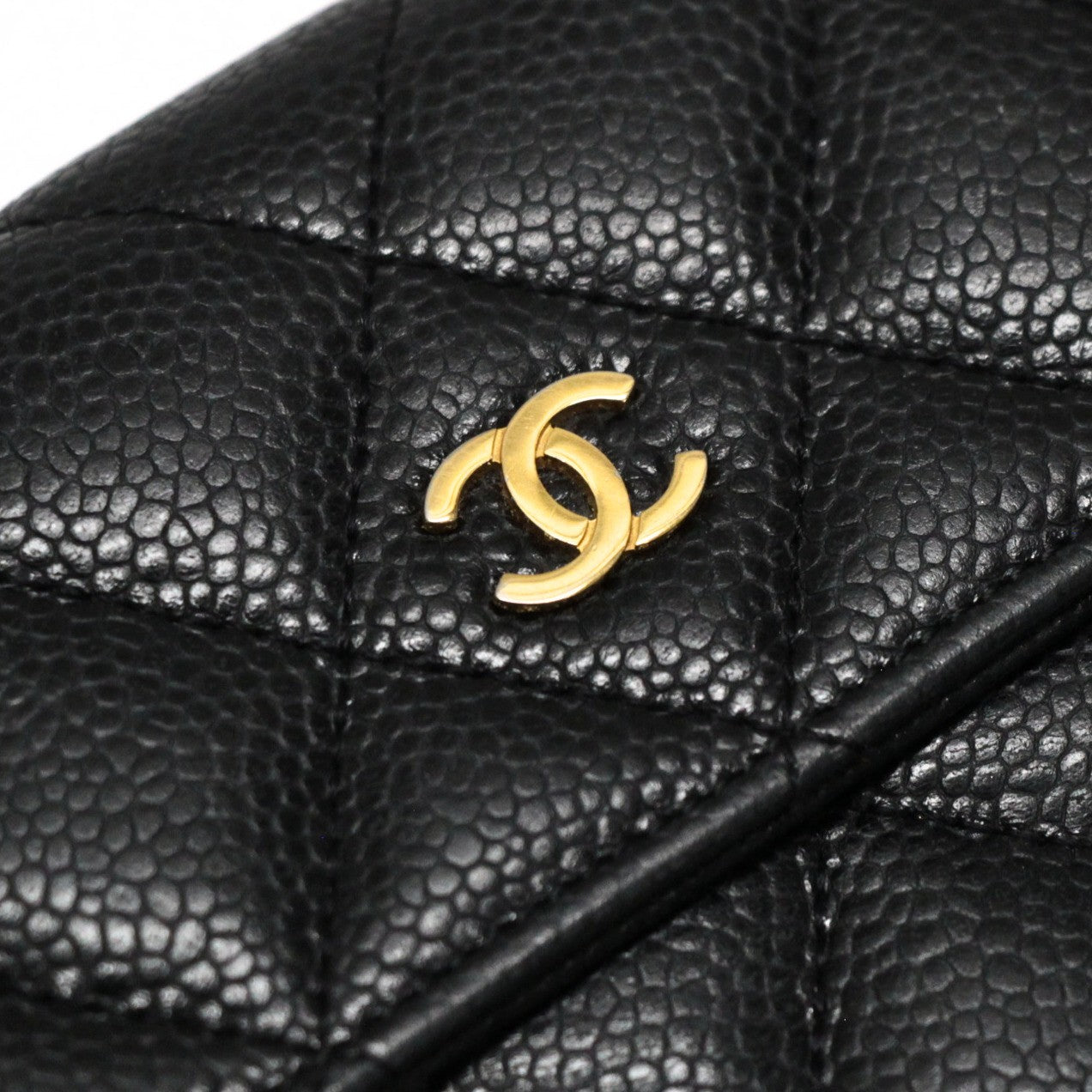 CHANEL Matelasse Caviar Skin Wallet Black Size ONE SIZE