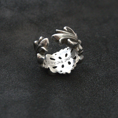 Chrome Hearts DBL FLRL CRS RING