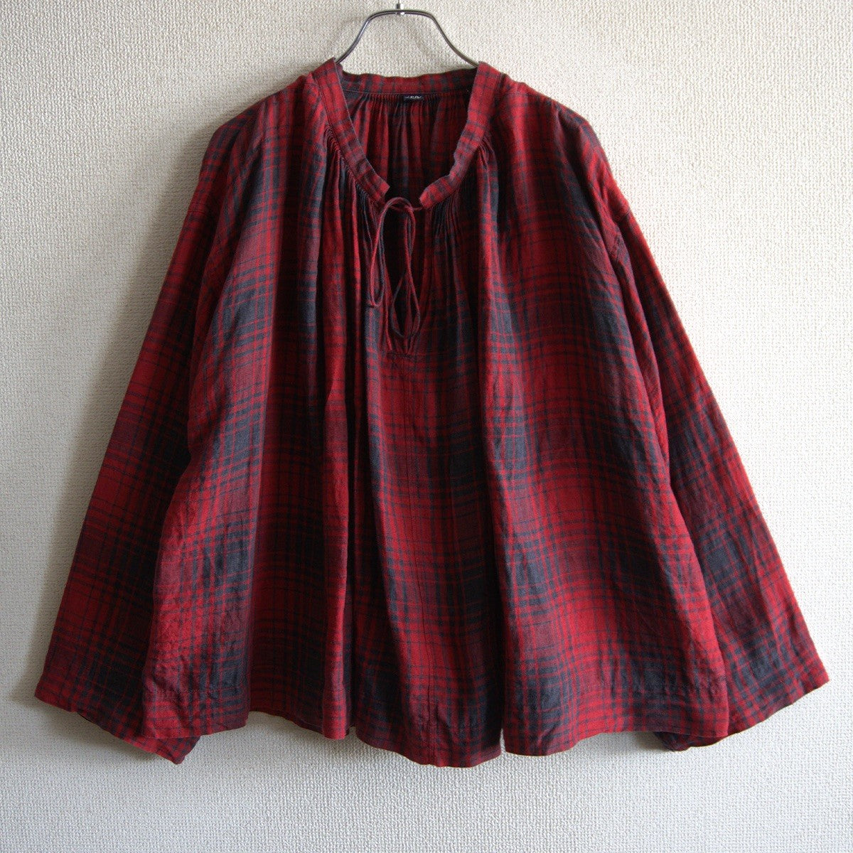 45R Linen Buffalo Check Blouse Size 0