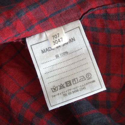 45R Linen Buffalo Check Blouse Size 0