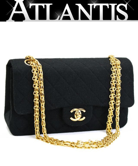CHANEL Vintage Matelasse 23 Double Bag Black Size ONE SIZE