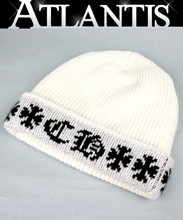 CHROME HEARTS Big Daddy Cashmere Knit Beanie White