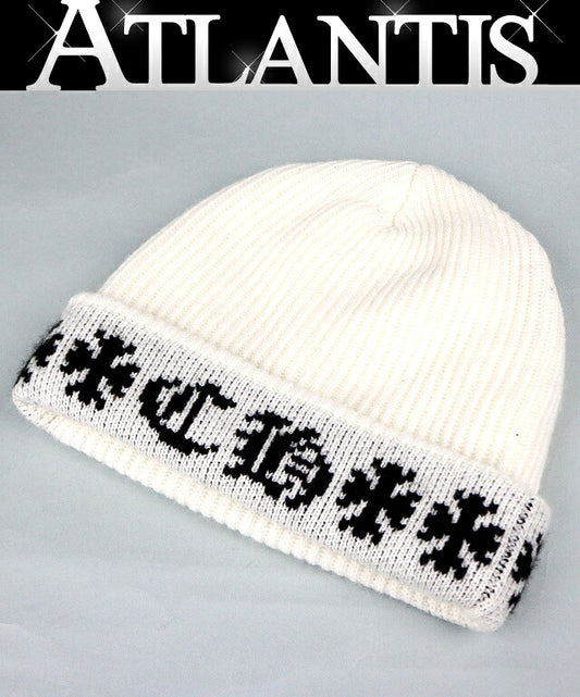 CHROME HEARTS Big Daddy Cashmere Knit Beanie White