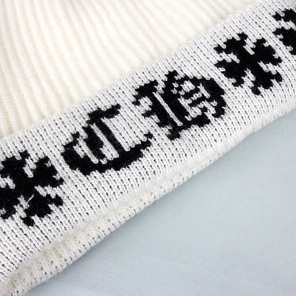 CHROME HEARTS Big Daddy Cashmere Knit Beanie White