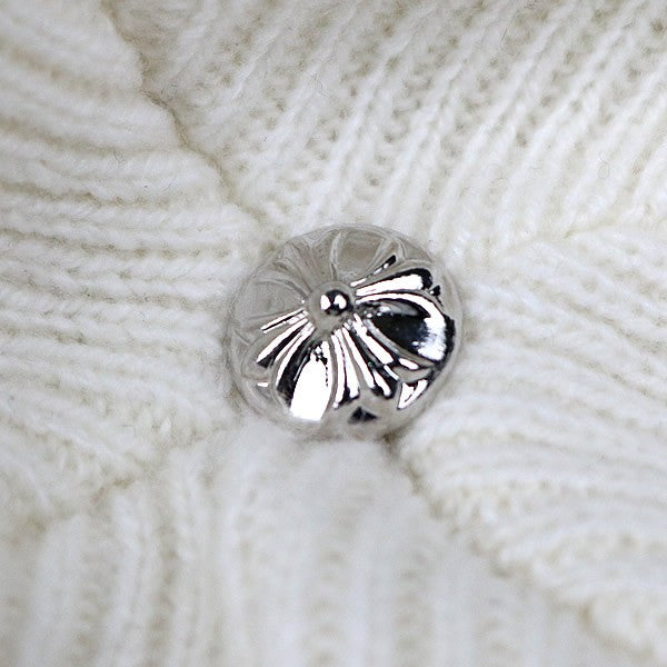 CHROME HEARTS Big Daddy Cashmere Knit Beanie White