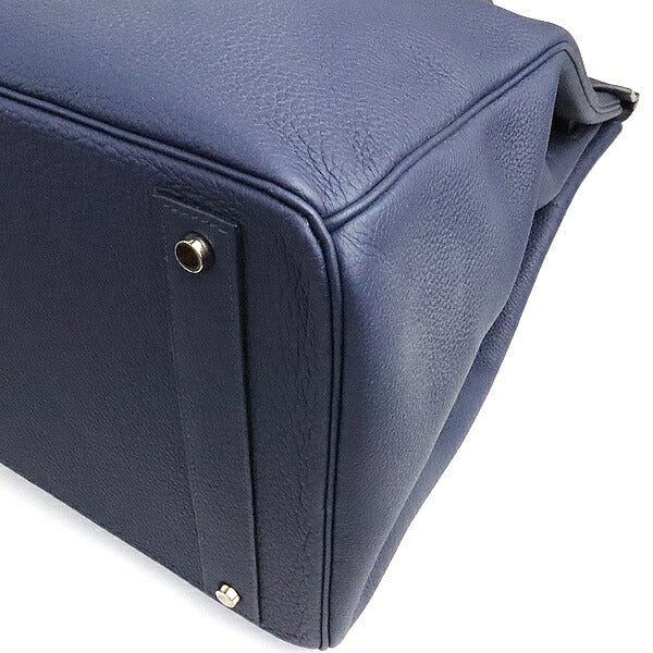 HERMES HAC 40 Togo Leather Bleu Handbag SVHW Size ONE SIZE