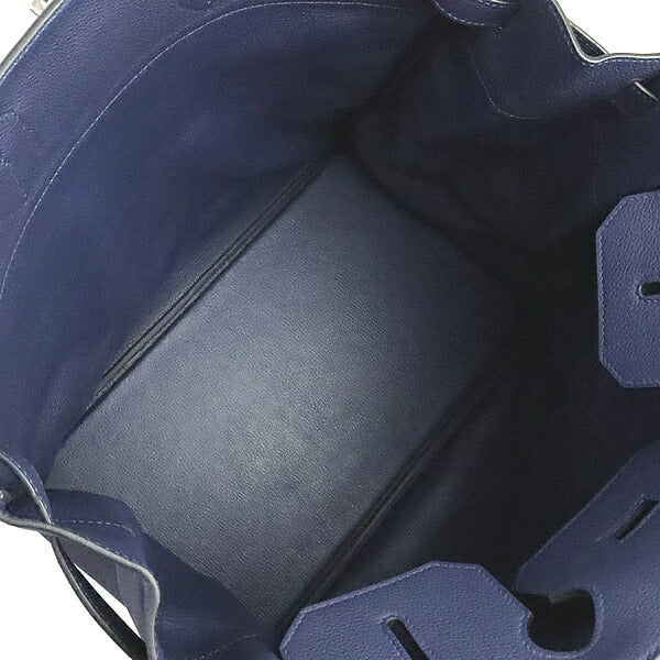 HERMES HAC 40 Togo Leather Bleu Handbag SVHW Size ONE SIZE