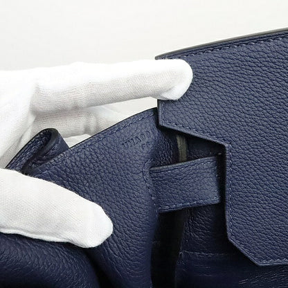 HERMES HAC 40 Togo Leather Bleu Handbag SVHW Size ONE SIZE