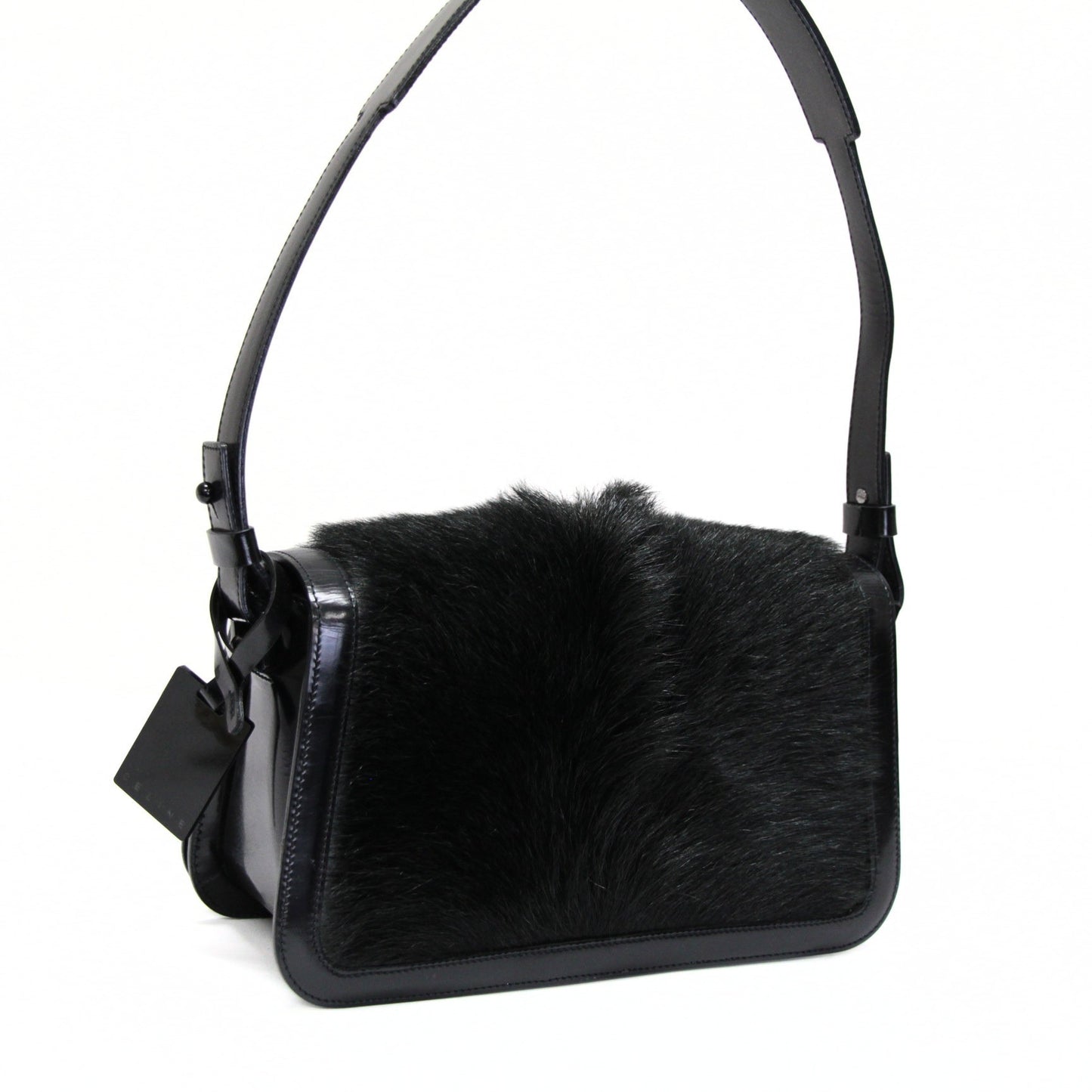 CELINE Vintage Haircalf Leather Bag Black Size ONE SIZE
