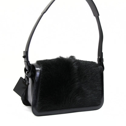 CELINE Vintage Haircalf Leather Bag Black Size ONE SIZE