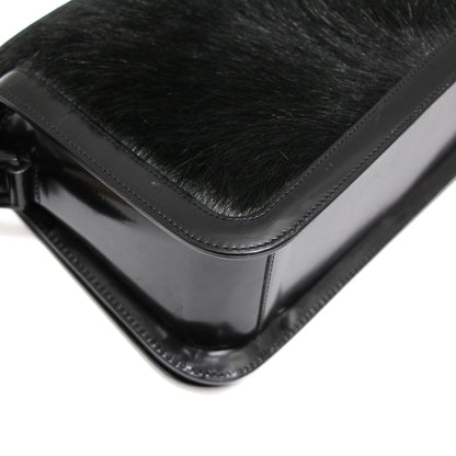 CELINE Vintage Haircalf Leather Bag Black Size ONE SIZE