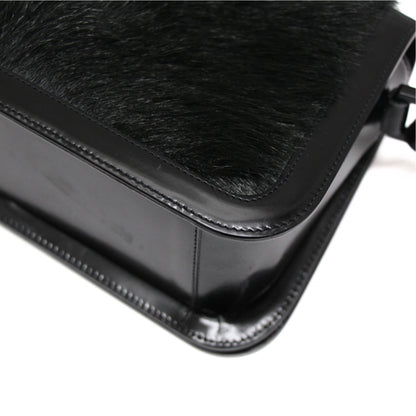 CELINE Vintage Haircalf Leather Bag Black Size ONE SIZE