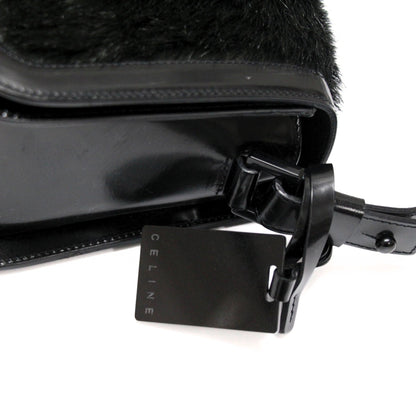 CELINE Vintage Haircalf Leather Bag Black Size ONE SIZE