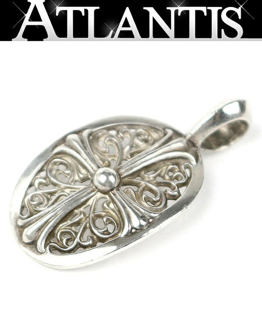 CHROME HEARTS Classic Oval Cross Silver Charm Size ONE SIZE