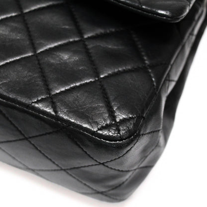 CHANEL Matelasse 25 Double Flap Lamb Bag Black Size ONE SIZE