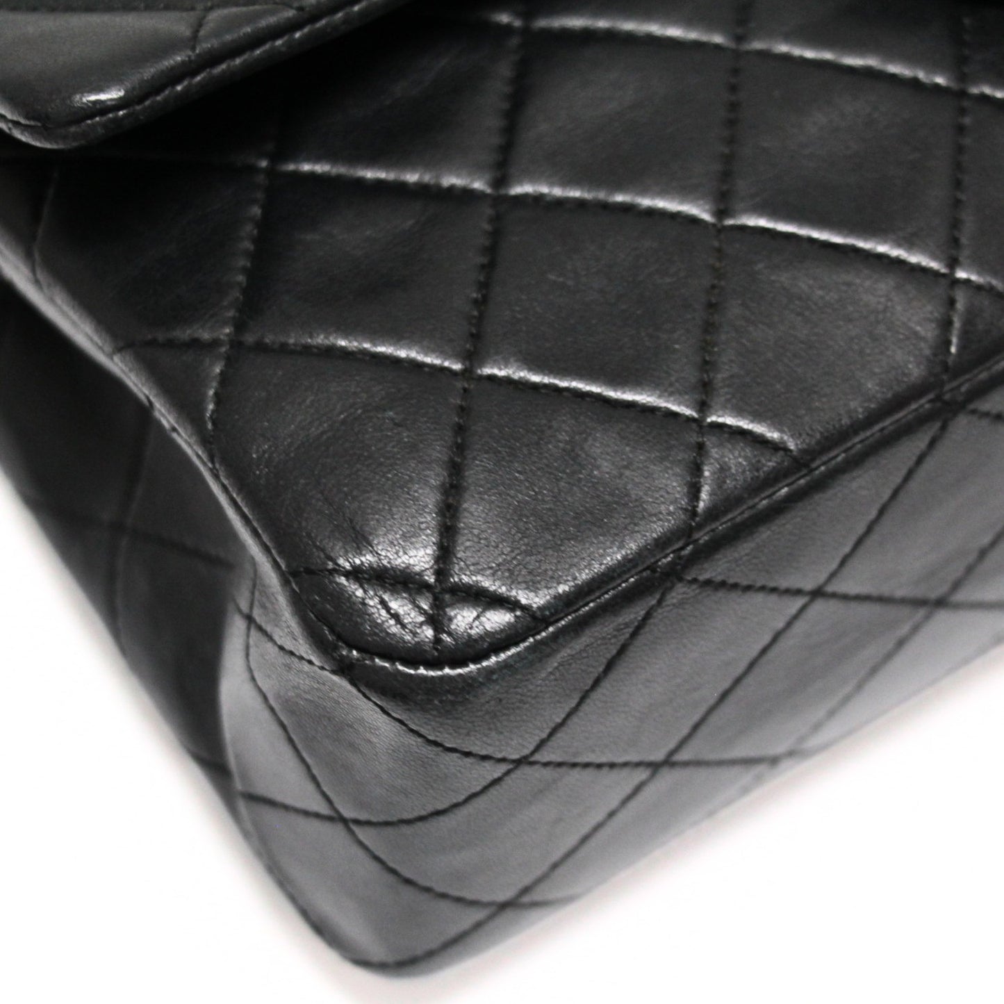 CHANEL Matelasse 25 Double Flap Lamb Bag Black Size ONE SIZE