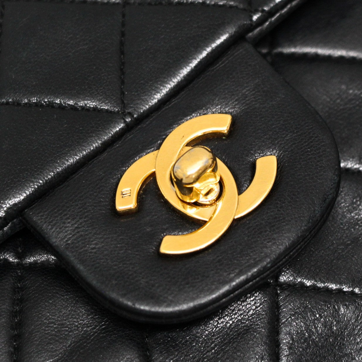CHANEL Matelasse 25 Double Flap Lamb Bag Black Size ONE SIZE