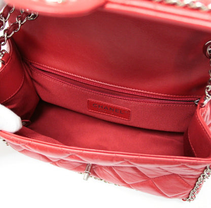 CHANEL Matelasse 25 Calfskin Double Bag Red Size ONE SIZE