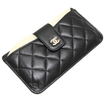 CHANEL Matelasse Caviar Chain Wallet Bag Black Size ONE SIZE