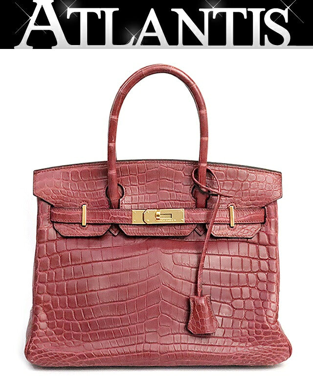 HERMES Birkin 30 Rouge H Niloticus Bag Size ONE SIZE