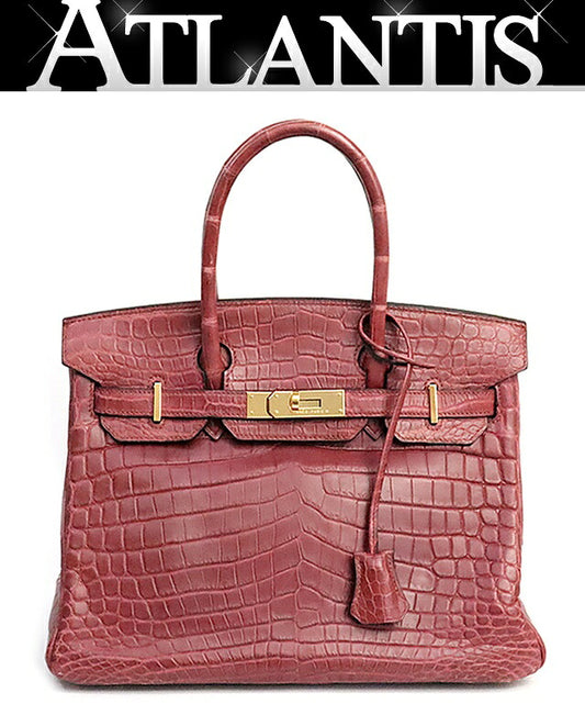 HERMES Birkin 30 Rouge H Niloticus Bag Size ONE SIZE