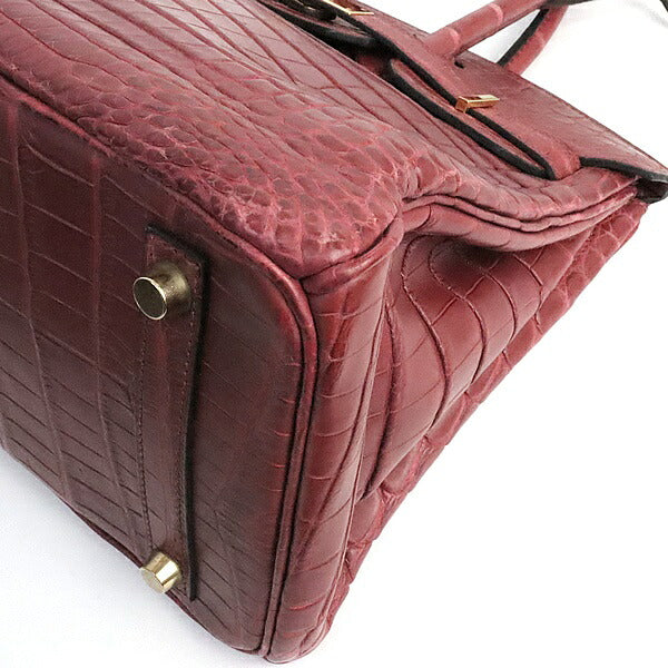 HERMES Birkin 30 Rouge H Niloticus Bag Size ONE SIZE