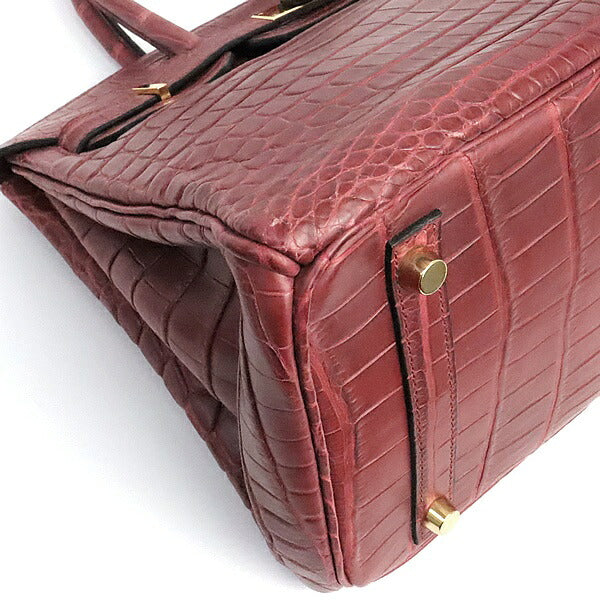 HERMES Birkin 30 Rouge H Niloticus Bag Size ONE SIZE