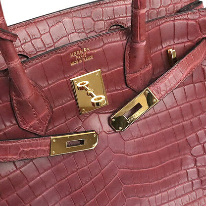 HERMES Birkin 30 Rouge H Niloticus Bag Size ONE SIZE