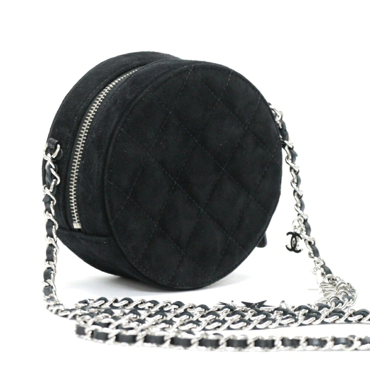 CHANEL Star Line Matelasse Suede Bag Black Size ONE SIZE