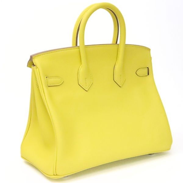 HERMES Birkin 25 Swift Leather Lime Bag