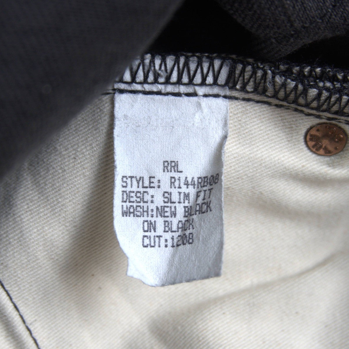 RRL NEW BLACK ON BLACK SLIM FIT JEANS Size 33x32 Size 33×32