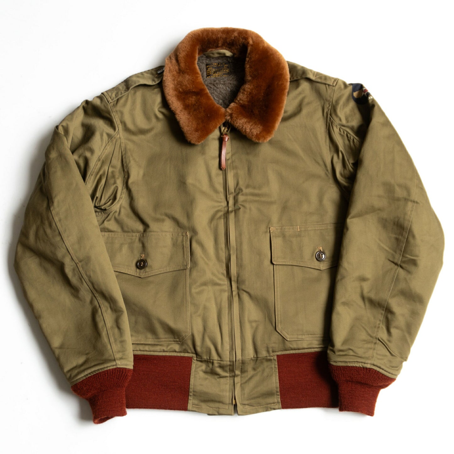 Buzz Rickson's B-10 Red-Ribbed Flight Jacket Size 38