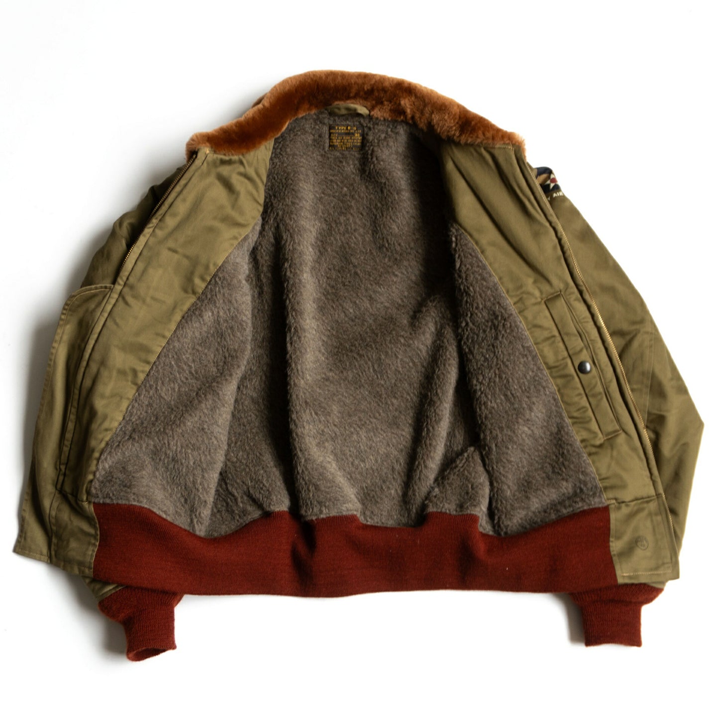 Buzz Rickson's B-10 Red-Ribbed Flight Jacket Size 38